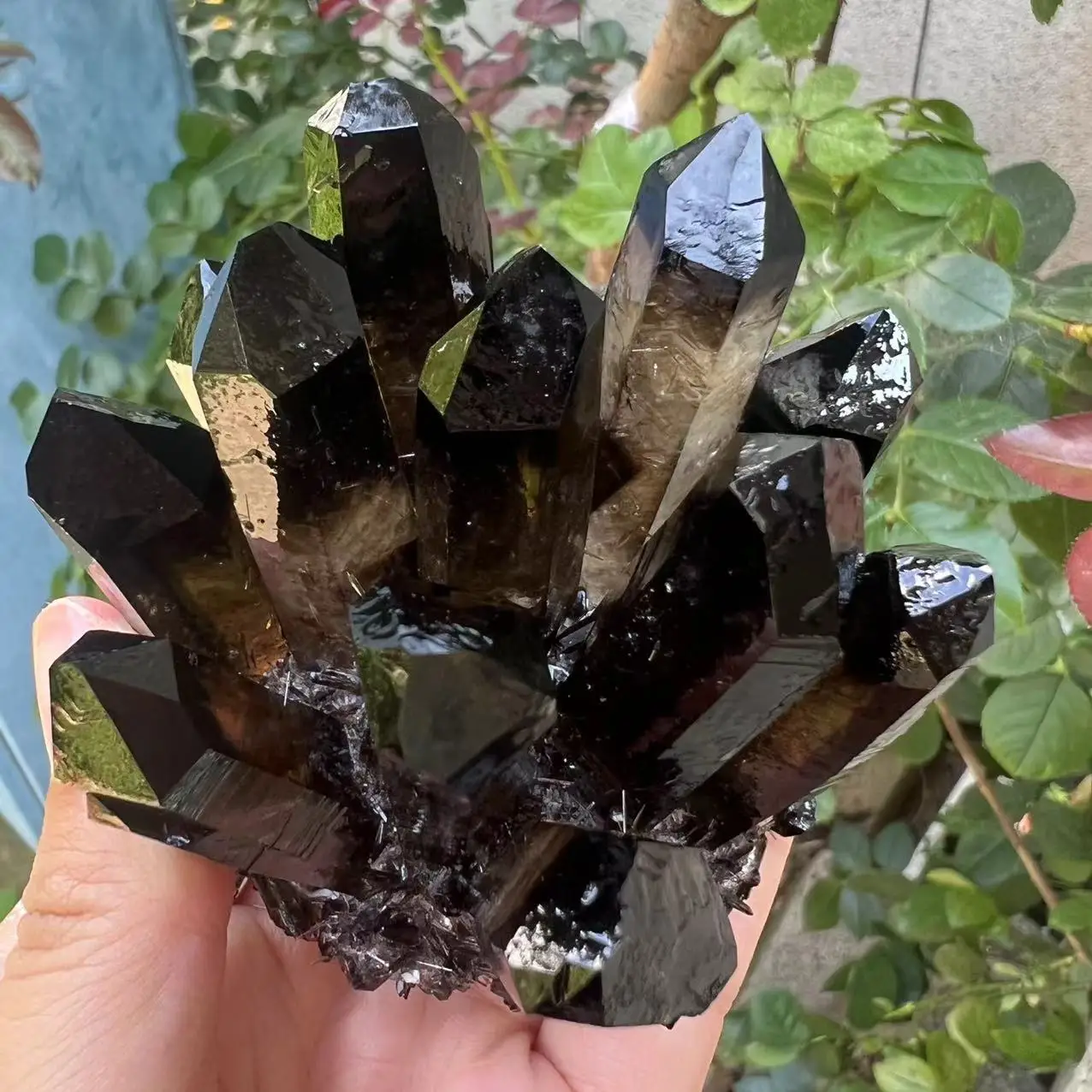 200-300g Natural Black Smoky Quartz Crystal Cluster Mineral Healing Spirit Energy Home Office Aquarium Decoration Gift