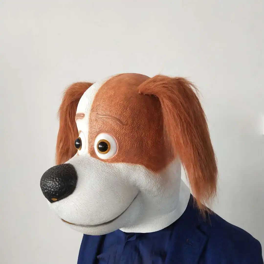 หน้ากากแม็กซ์จากเรื่องชีวิตลับของสัตว์เลี้ยง ‌   หน้ากากสุนัข หน้ากากคลุมศีรษะเต็มใบ สำหรับงานฮาโลวีน งานแฟนซี งานคอสเพลย์ อุปกรณ์ประกอบชุด
