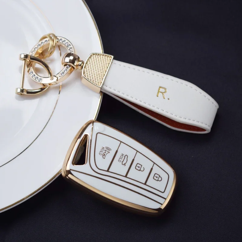 TPU Car Key Case Shell Cover Fob For Hyundai Santa Fe Sport Ix45 Equus Centennial Genesis G80 Grandeur Azera 2013-2016 Keychain - Image 6