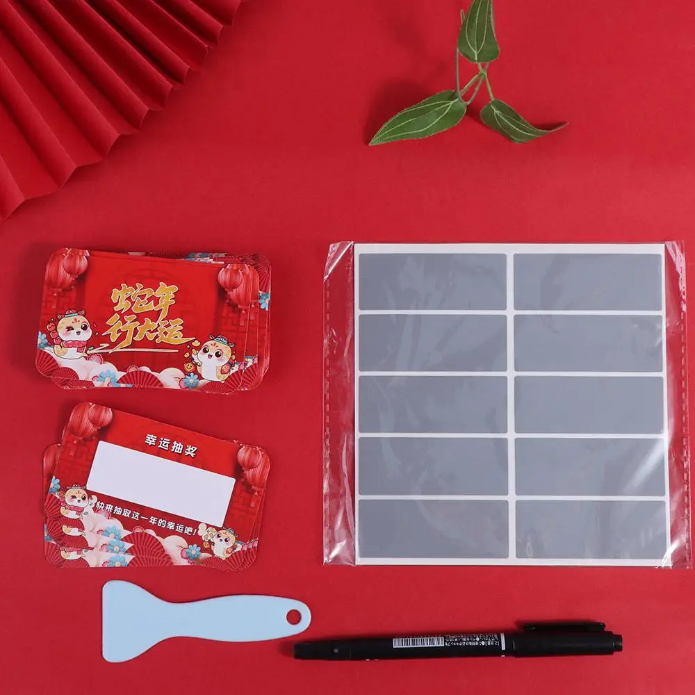 

Cartoon 50Pcs Scratch-off Cards Anniversary DIY Gift Vouchers Tickets Activity Favors Party Game Surprise Lucky Cards Decoration