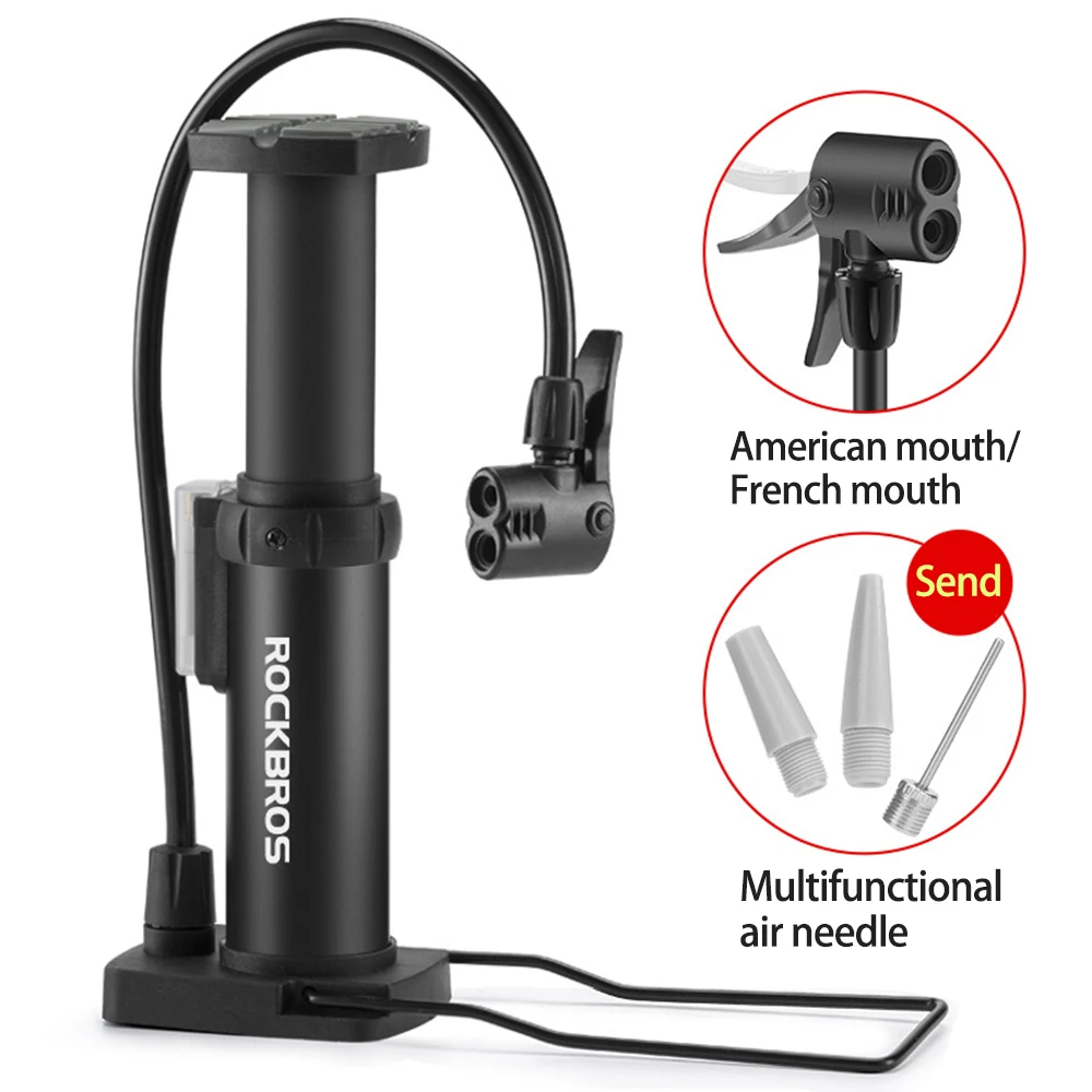 ROCKBROS Fahrradpumpe Tragbare Mini Leichtgewichtige Schnelle Fahrrad-Luftpumpe MTB Mountainbike-Pumpe 100PSI Inflator Fußpumpe – Detail 2