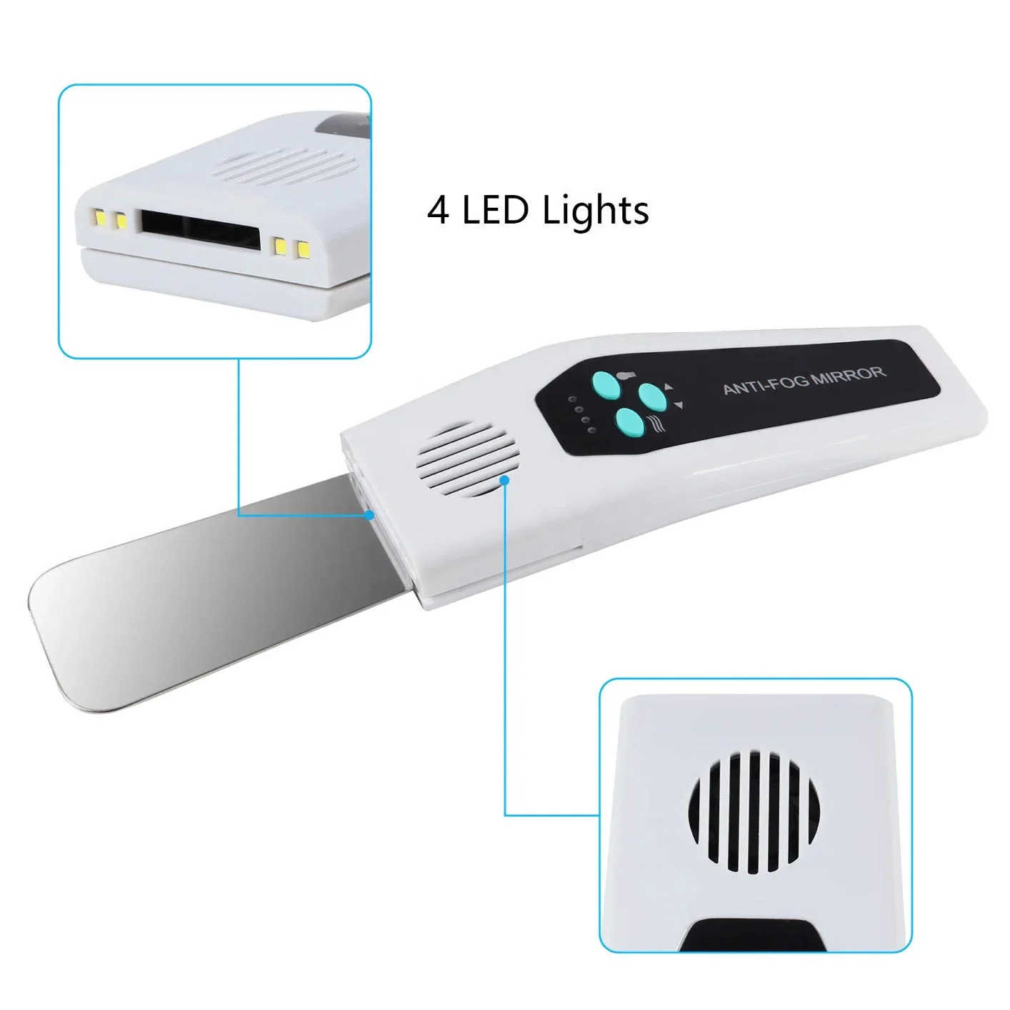4-Piece Orthodontic LED Fog Free Photo Mirrors for Dental Imaging Handheld Dental