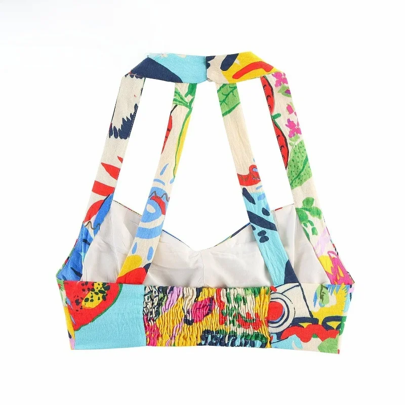 

Faionable Tropical Print ort Top And Cloak Skirt Women's Ensemble Ele Sle Summer Autumn Collection Women's Wear