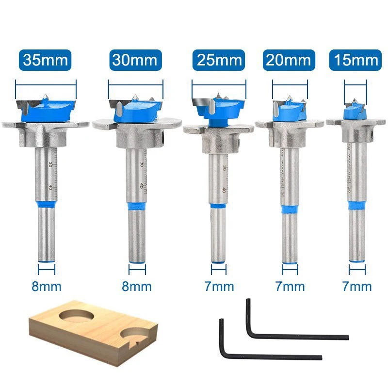 Hinge Hole Opener 15-35mm Adjustable Carbide Drill Bit Woodworking Position Hole Saw Forstner Drill Bit Boring Bit Wood Cutter