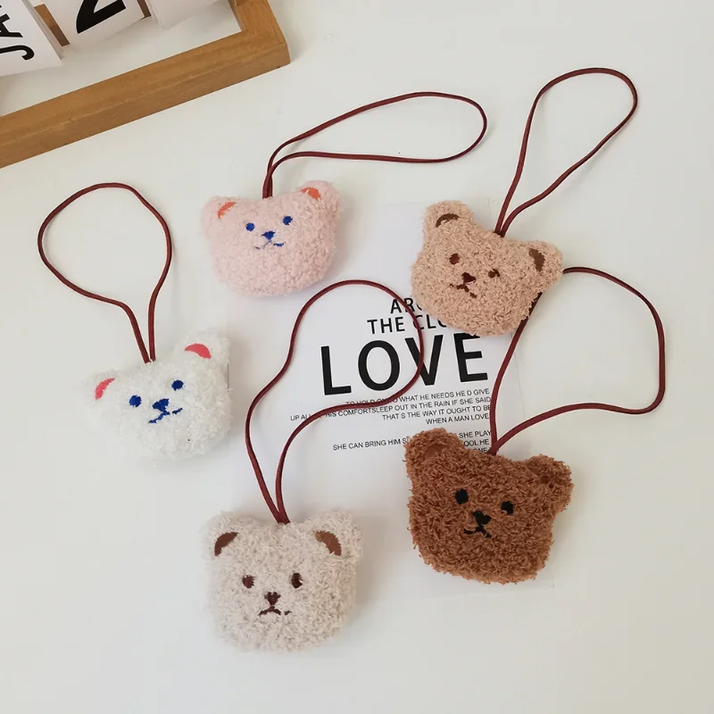 2szt Cute Cartoon Bear Name Pendant Plush Decoration Kindergarten Name Tag Children's Name Tag Pendant Kawaii Keychain PP Cotton