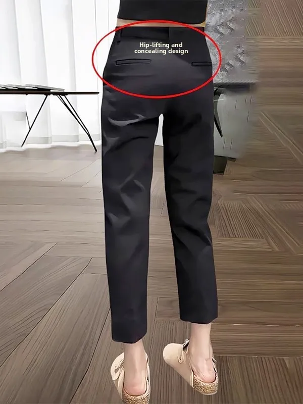 Bla Casual Tailored Pants Women's Spring Autumn New Sle Korean Version Versatile Elastic Slimming ort Straight e Tu...