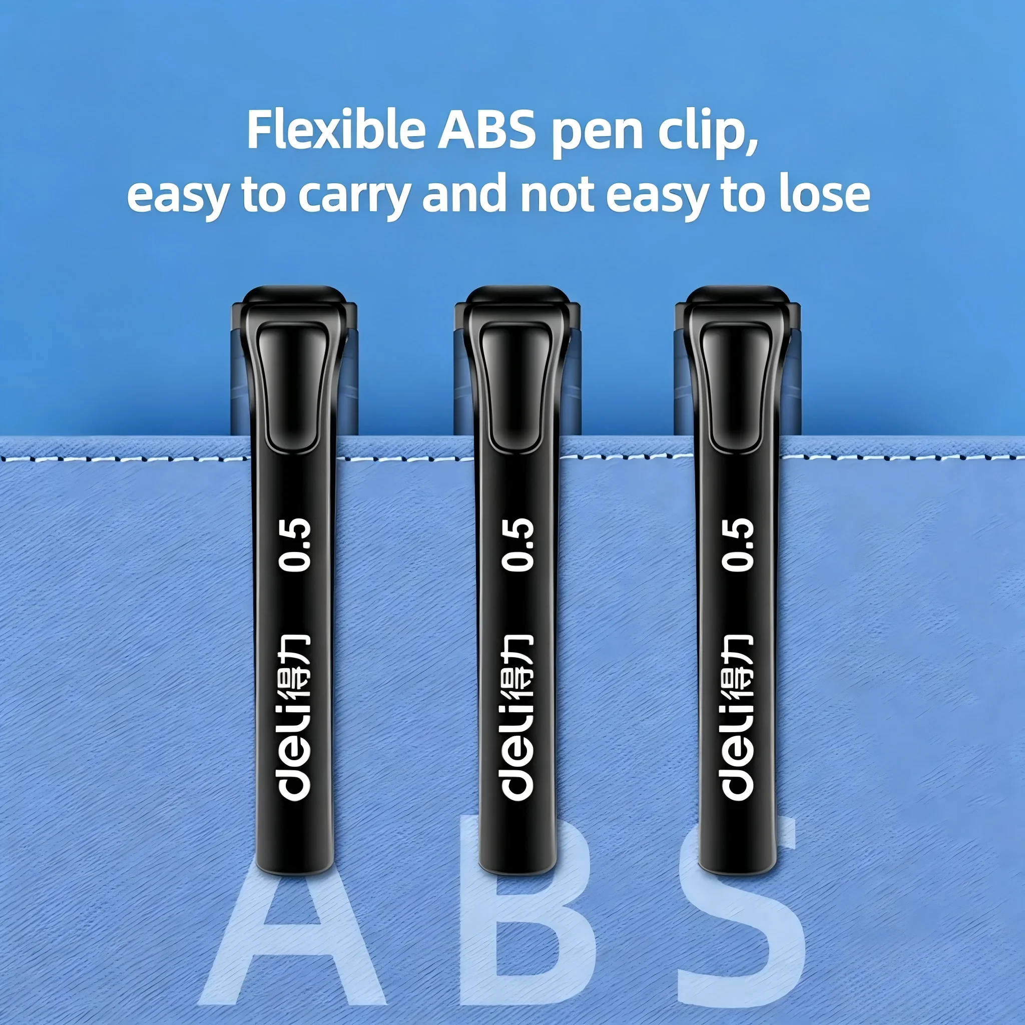 6619 3Pcs Black Gel Pen Set 0.5mm Bullet Tip Neutral Pen Business Office School Student Exam Writing Stationery Kit