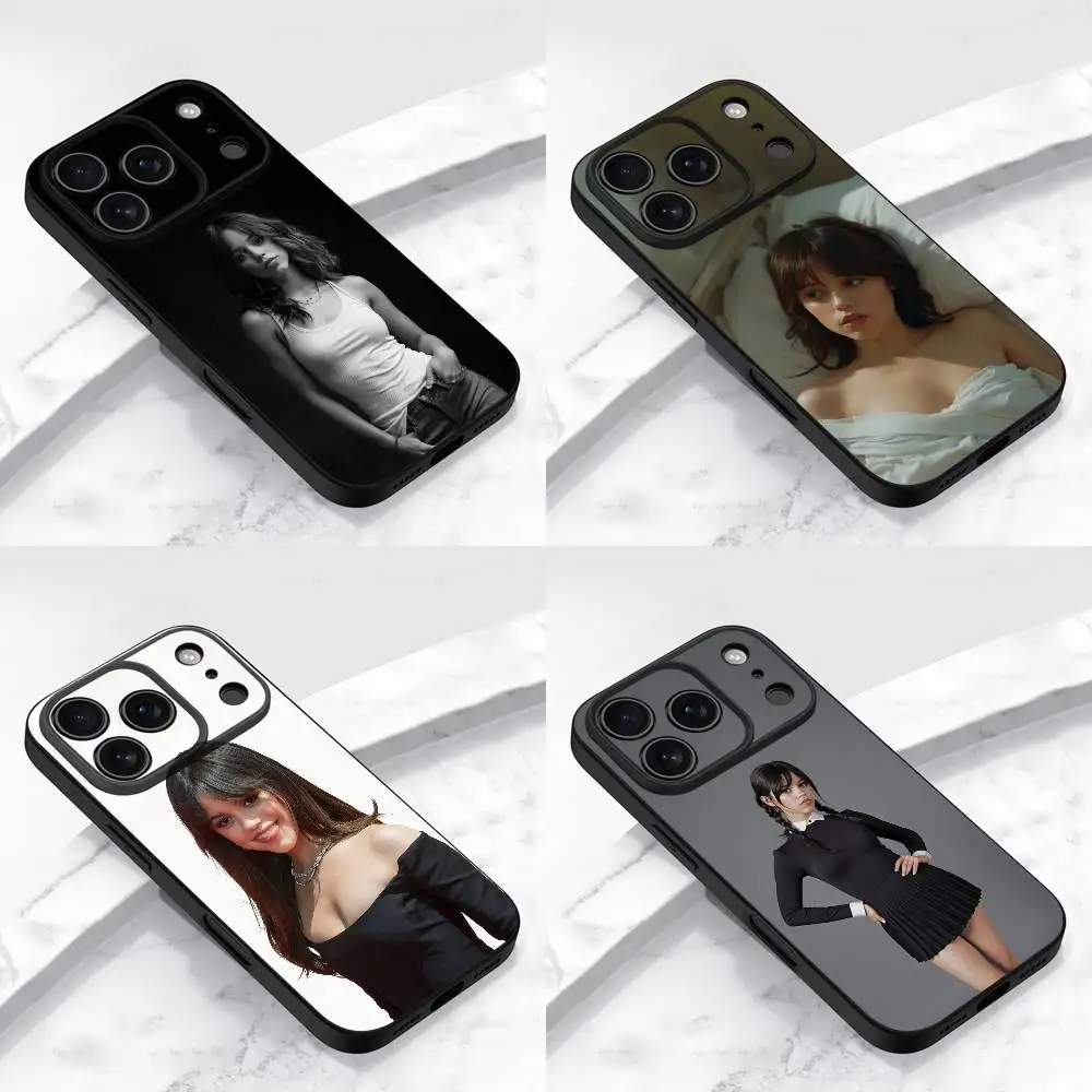 

J-Jenna Ortega Actress Phone Case For iPhone 17,16,15,14,13,12,11,Pro,Max,Plus,E,Air,Mini Protective Black Cover