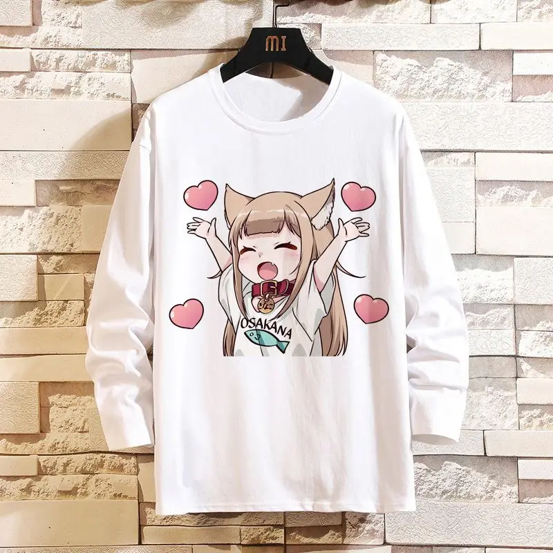 

Anime Game New 40 Original Cat Girl COS Long Sleeve T-Shirt Merchandise Loose Fit Unisex Base Shirt Top Autumn Trend