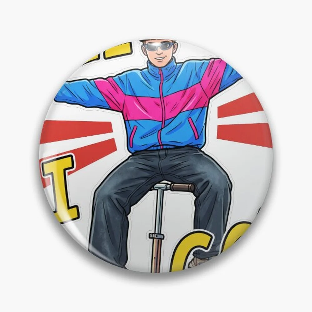 Oliver Tree Retro Y2K Pop Art  Pin Holographic Star Heart Pin Brooches Laminated Button Fashion Accessory