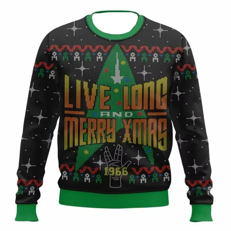 Captain Picard Star Trek Christmas Sweater Couple 2026 New Fashion Men's Hoodie Cartoon Anime Family Matching Hoodie Sportswear