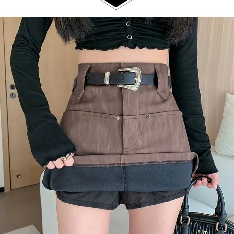 Trend High Waist Button Printing A-line Skirt Spring Autumn All-match Youth Casual Midi Skirt Fashion High Street Women Clothing