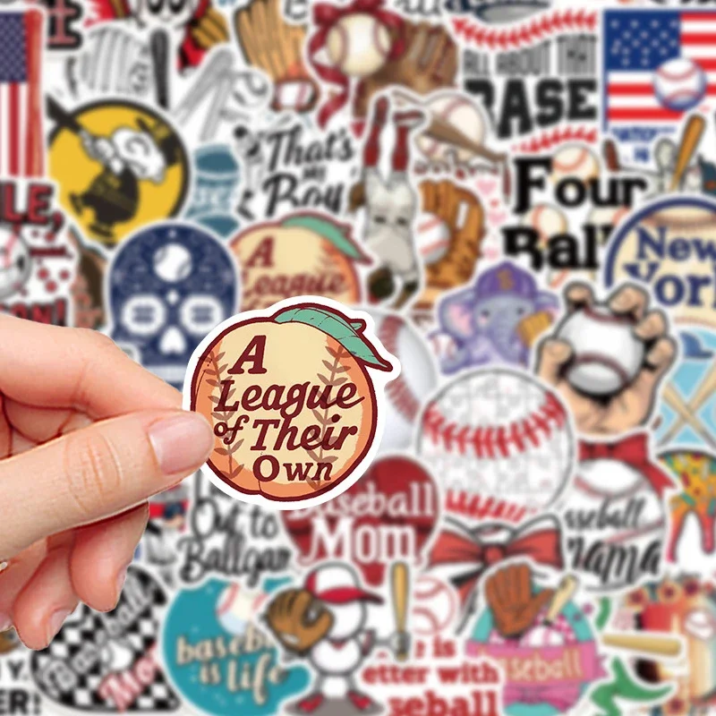 50PCS Cartoon Baseball Graffiti Stickers DIY Decoration Motorcycles Phone Case Water Cup Baseball Sports Series Decals Toys Gift
