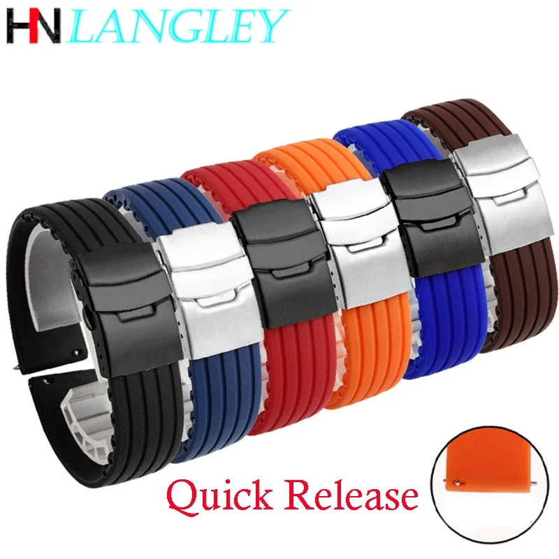 Tires Pattern Strap Watch Band Quick Release Silicone Rubber Watchstrap 18/20/22/24Mm Sport Bands for Samsung Galaxy Watch 3/4/5