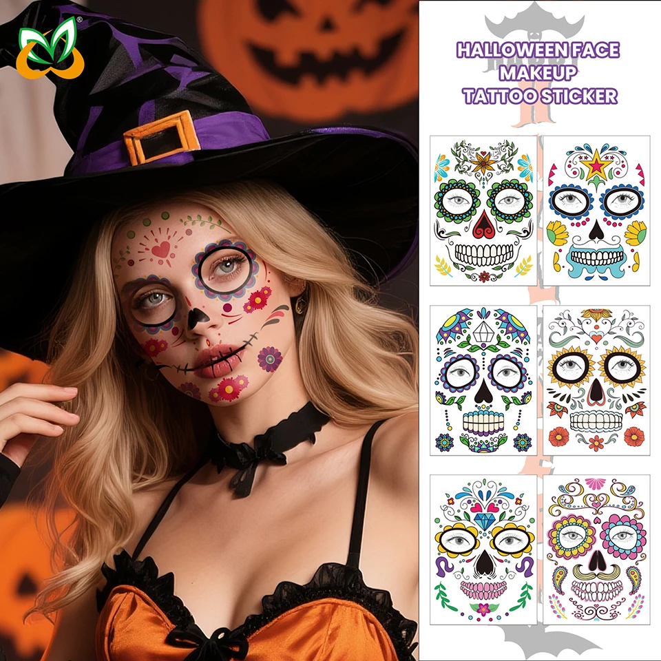 Sugar Skull Face Ta…