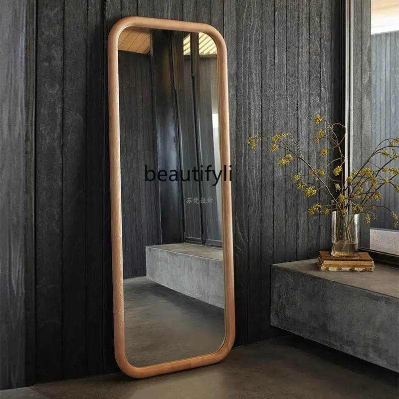 zq European Retro Wall Hanging Decorative Mirror French Bathroom Mirror Fireplace Dressing Mirror Floor Full-Length Mirror