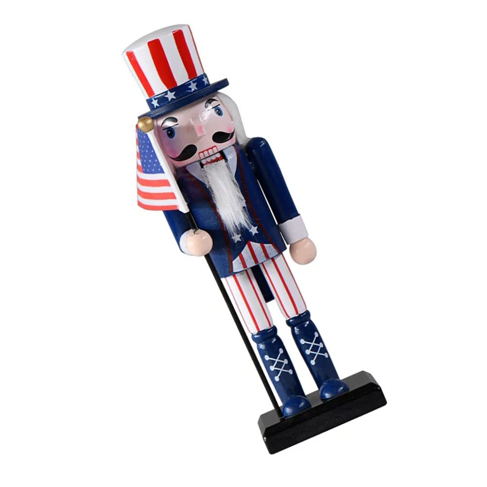 

Independence Day Decor Creative Nutcracker Soldier Figure Festival Home Decoration Wooden Table Ornament Party Event Supply