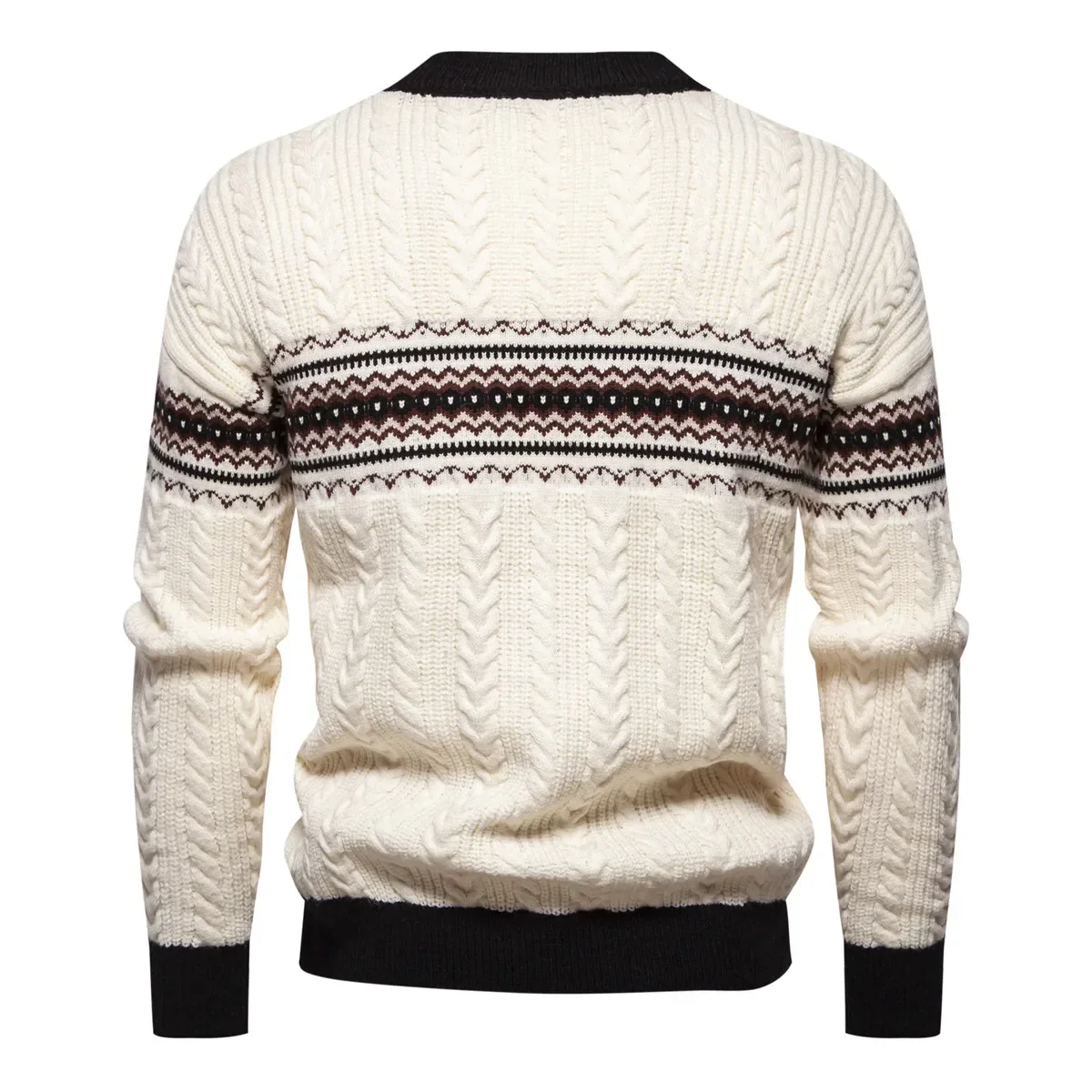 2025 High Quality Mens Trend  Sweater Slim Fit Casual Knitted Turtleneck Pullover Tops