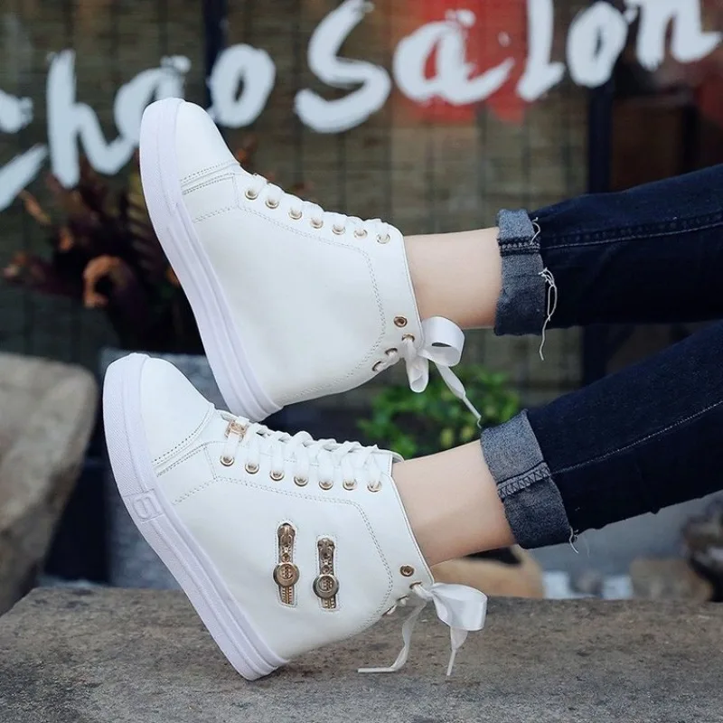 2024 Summer New Fashion Trend Women\'s Platform Shoes white Comfortable pu leather Casual Woman wedges Sneakers zapatos de mujer