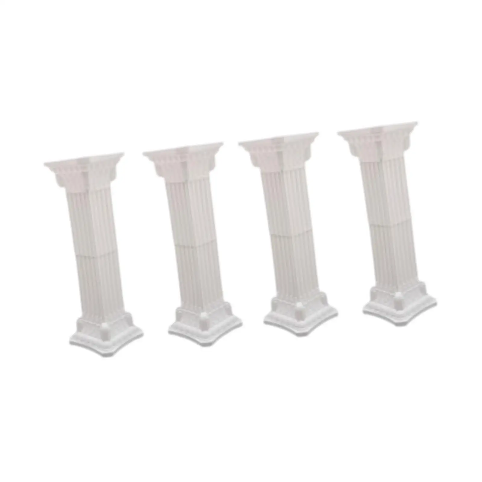 4Pcs Wedding Roman Columns White Large Standing Tall Greek Pillars 35 inch Flowers Plant Holder for Landscape Opening Ceremony