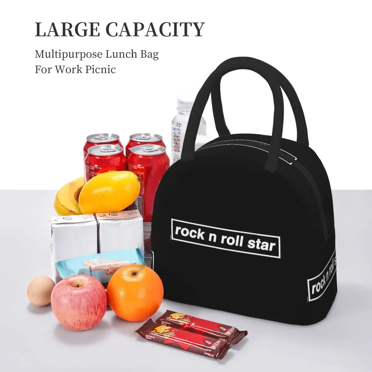 Rock N Roll Star Insulated Lunch Bag for Women Office Cooler Thermal Food Box Tote Leakproof Lunch Boxes Container
