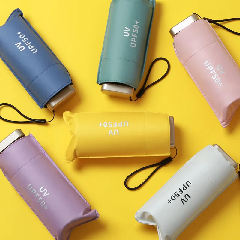 

Women's Compact Dual-purpose Capsule Sunshade Umbrella UV Protection Sunscreen Portable Flat Umbrella Raincoat Home Use