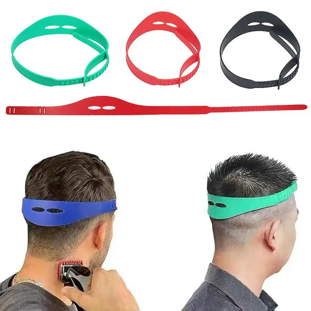 DIY Home Hair Trimming Tool Hair Clipper Silicone Hair Band For Men Or Kids Adjustable Curved Haircut Self-cutting Hair Template
