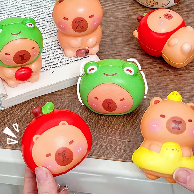 Cute Cartoon Animal Capybara Stress Relief Toys Creative Kawaii Decompression Toys Slow Rebound Pinch Toys Kid Birthday Gifts