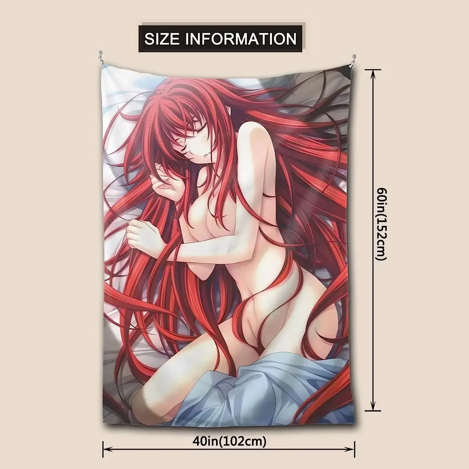 Anime High School Dxd Rias Gremory Tapestry Wall Art Decor Hanging For Living Room Dorm Kitchen Bedroom Home 40x60 Inch