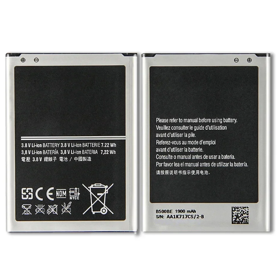 Battery For Samsung Galaxy S4 Mini I9192 I9195 I9190 I9198 J110 I435 I257 B500AE 3 Pin 1900Mah