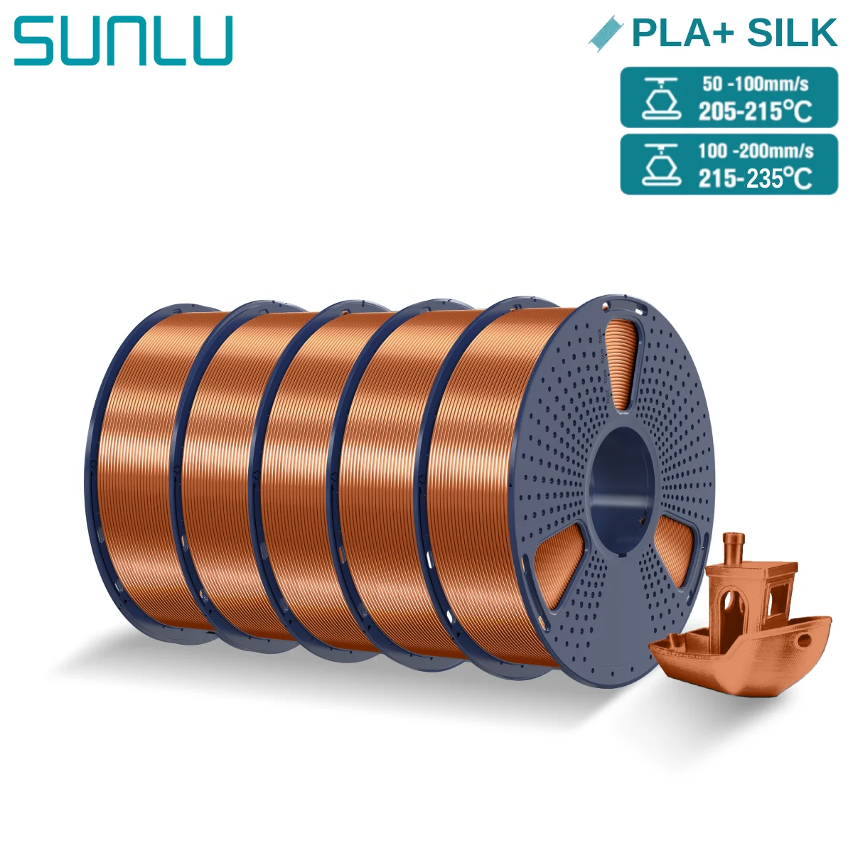 Sunlu 5Kg Pla Plus Zijde 3d Filament 1.75Mm Glanzende Zijden Textuur Hoge Taaiheid 3d Printing Filamenten Voor 3D-printer Snelle Verzending