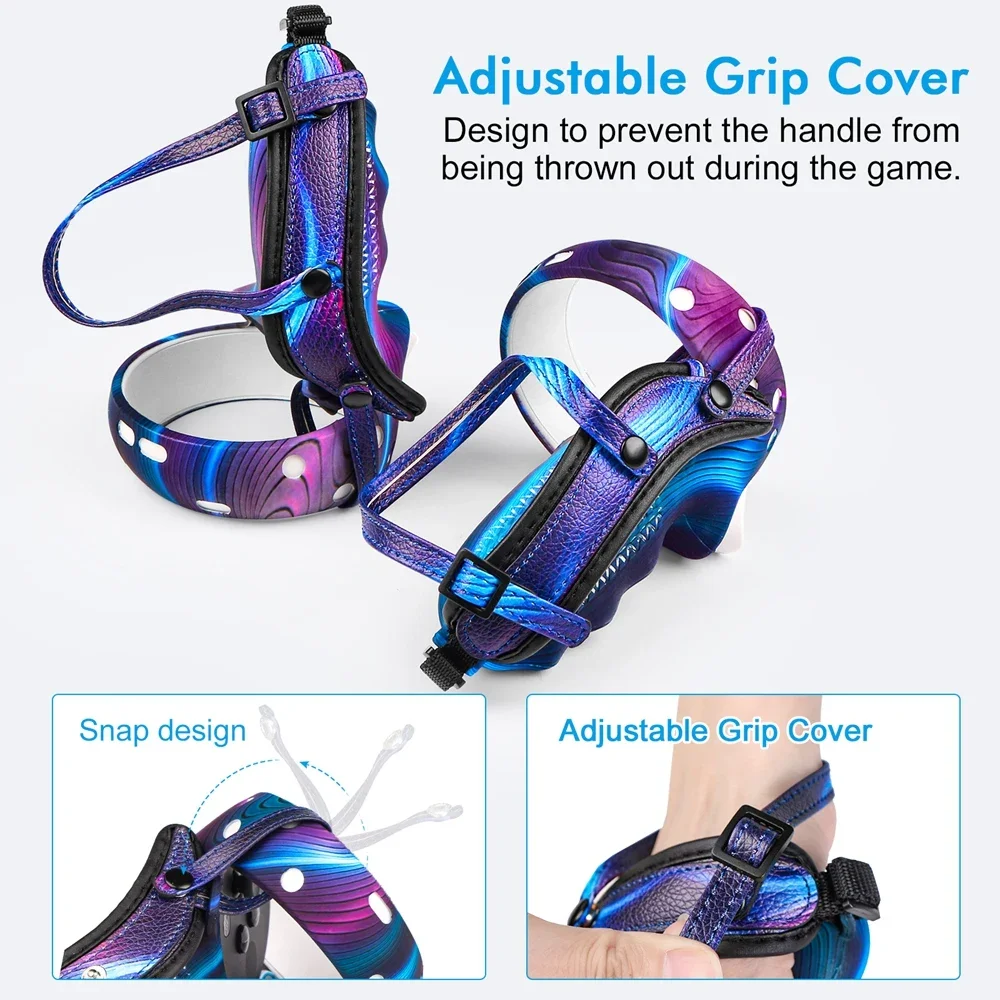 VR Protective Cover Set For Oculus Quest 2 VR Touch Controller Shell Case With Strap Handle Grip For Oculus Quest 2 Accessories
