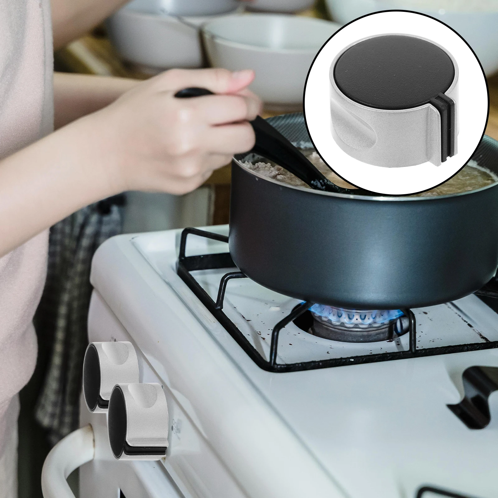 

2 Pcs Knob Control Replacement Universal Gas Cooktop Burner Knobs Oven Control Knobs Stainless Steel