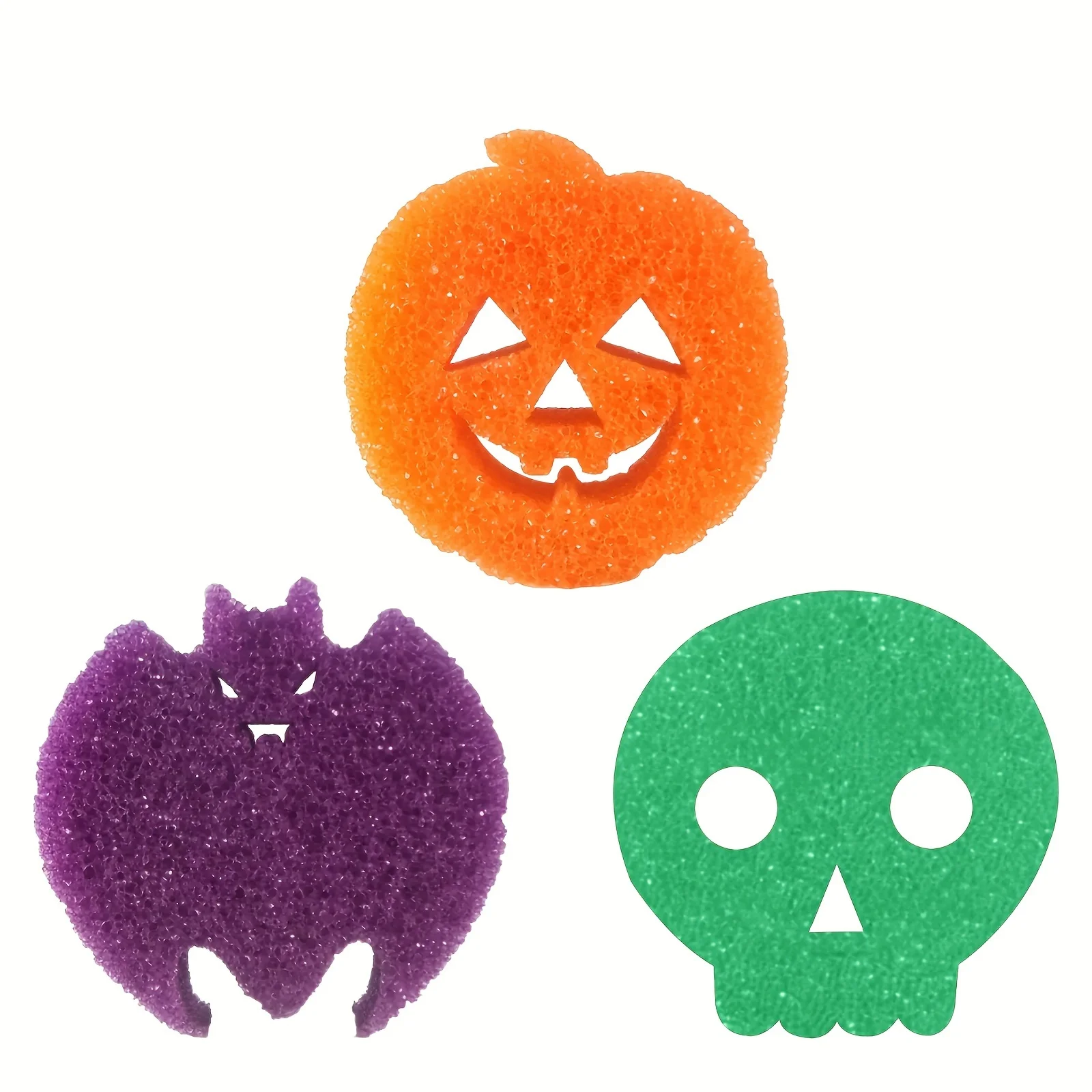 Halloween themed thermal polyether cleaning sponge - suitable for kitchen scrubbing sponge, double-sided strong stain removal