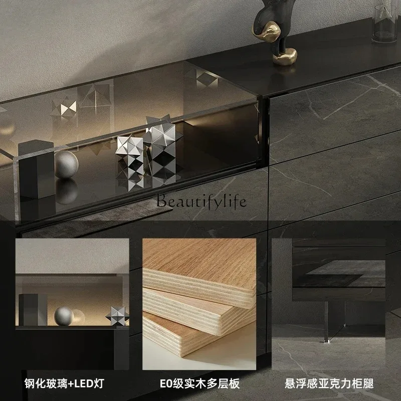 خزانة إيطالية ذات ثمانية دلاء خفيفة فاخرة وشرفة راقية مقابل تخزين الحائط، وتخزين خزانة دلو بجانب السرير