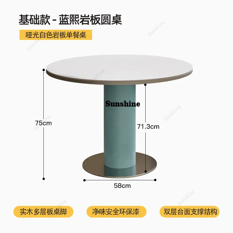 Medieval rock slab round table Small apartment household restaurant Dining table Round dining table