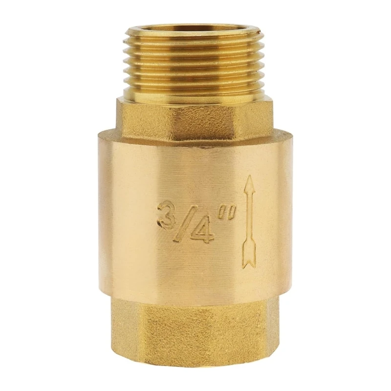 F92B Strong Brass Way Check Valves 3/4 Inch Threaded Inline Spring Loaded Connector for Water Systems and Storage Tanks