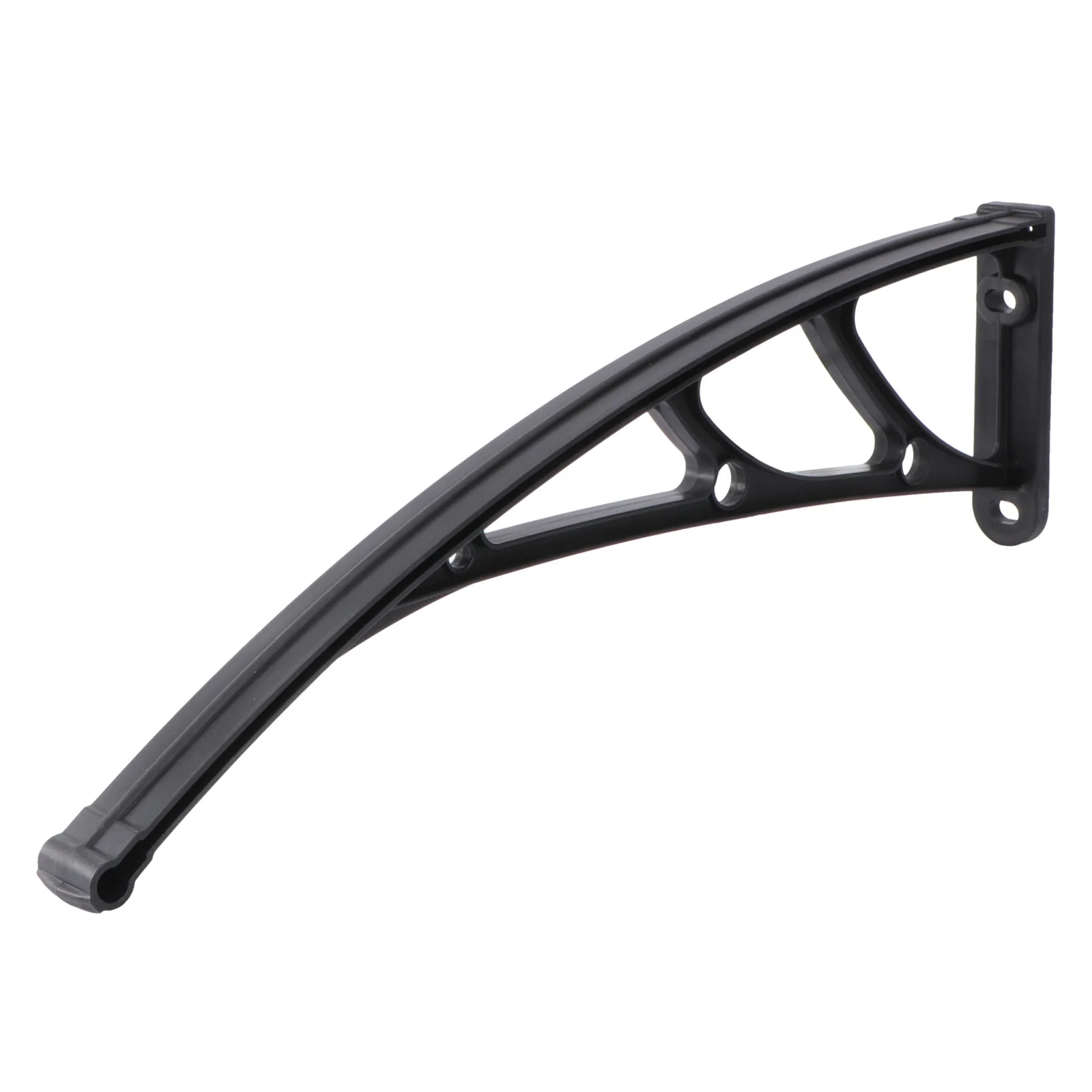 

Outdoor Awning Support Bracket Black 3mm Slot Width Curved Design Oval Holes Rain Cover Holder Balcony Window Door