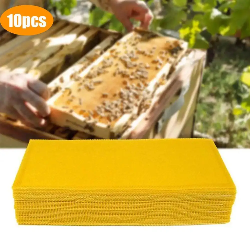 10Pcs Beeswax Sheets Candle Making Craft DIY Kits Honey Candles Maker Full Bees Wax Honeycom Beekeeping Foundation Sheets