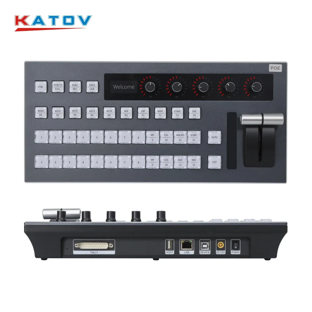 KATOV 12 channel IP USB panel switch controller blackmagic switcher vmix control blackmagic atem mini h dmi switcher vmix panel