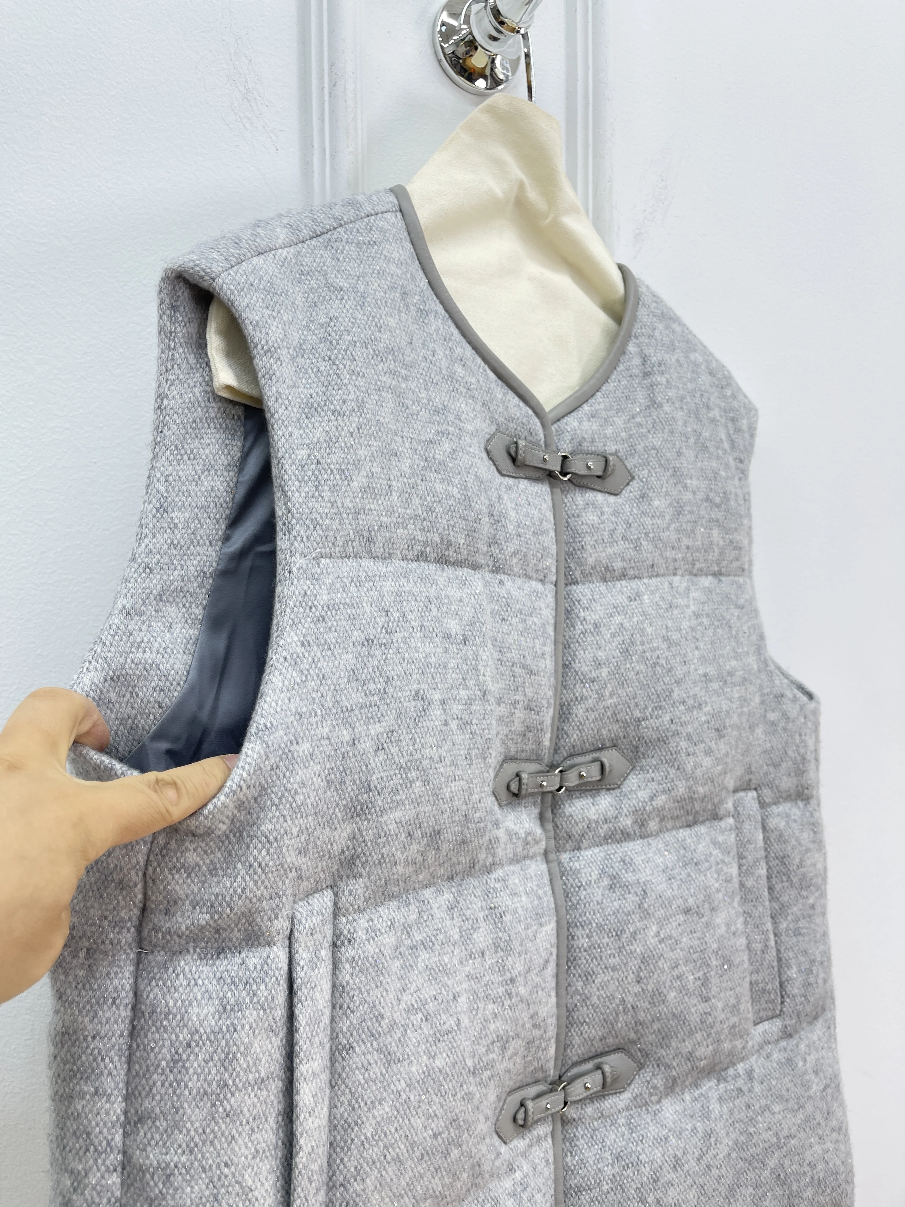 Herbst und Winter neue hochwertige Mode lässig Weste Wolle Daunenjacke Retro-Stil