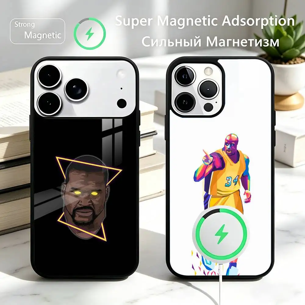 Basketball Sports Star Shaquille Phone Case For iPhone17,16,15,14,13,12 Plus,Pro Compatible with magnetic wireless charging