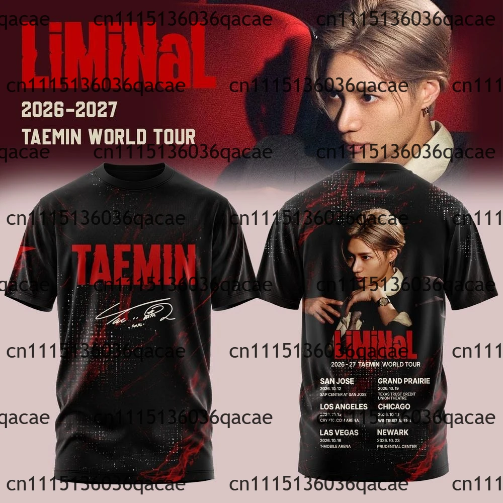 Taemin LiMiNaL World Tour 2026‑2027 Graphic T‑Shirt Unisex Summer Short Sleeve Kpop Concert Fan Vintage Casual Tops
