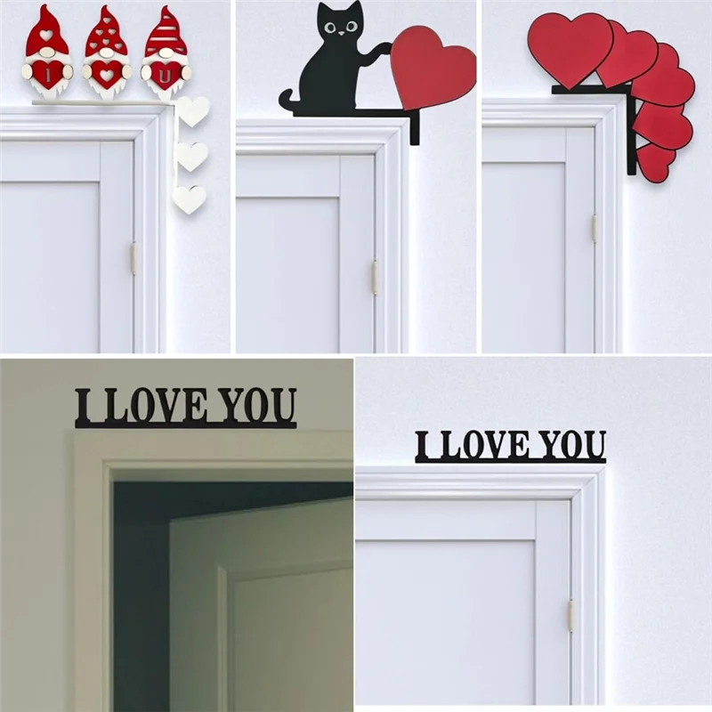 Cute Love Door Topper,Metal Top Door Frame Corner Sign Decorations DIY Craft Door Home Decor Walls Signs-A68E