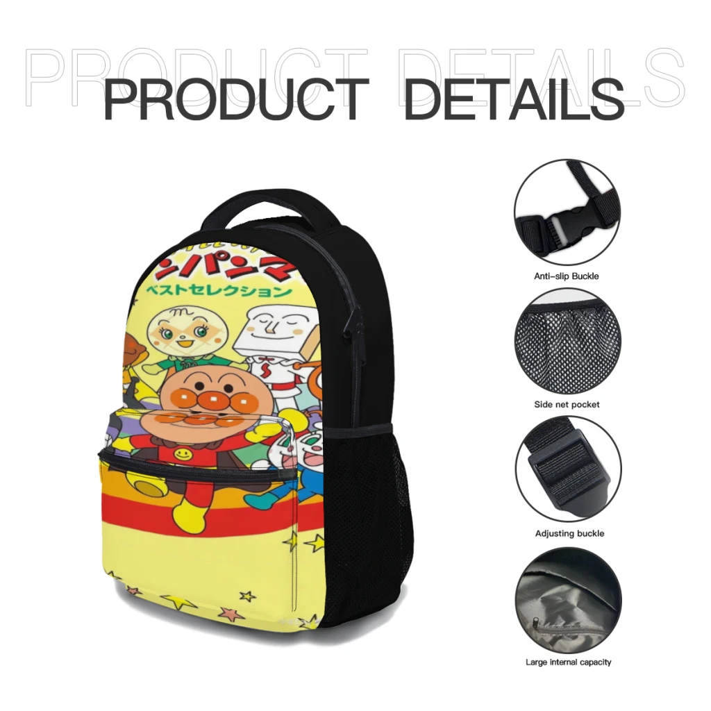 Bread-Superrman Schoolbag For children Large Capacity Student Backpack Cartoon High School Student Backpack 17inch