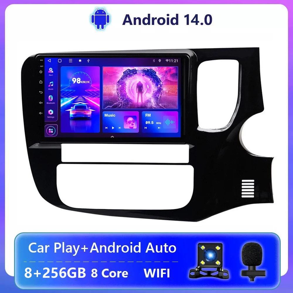 

Wireless Carplay Auto 9"Car Radio Multimedia Player For Mitsubishi Outlander 3 RHD 2012-2018 Autoradio GPS Stereo 2Din Head Unit