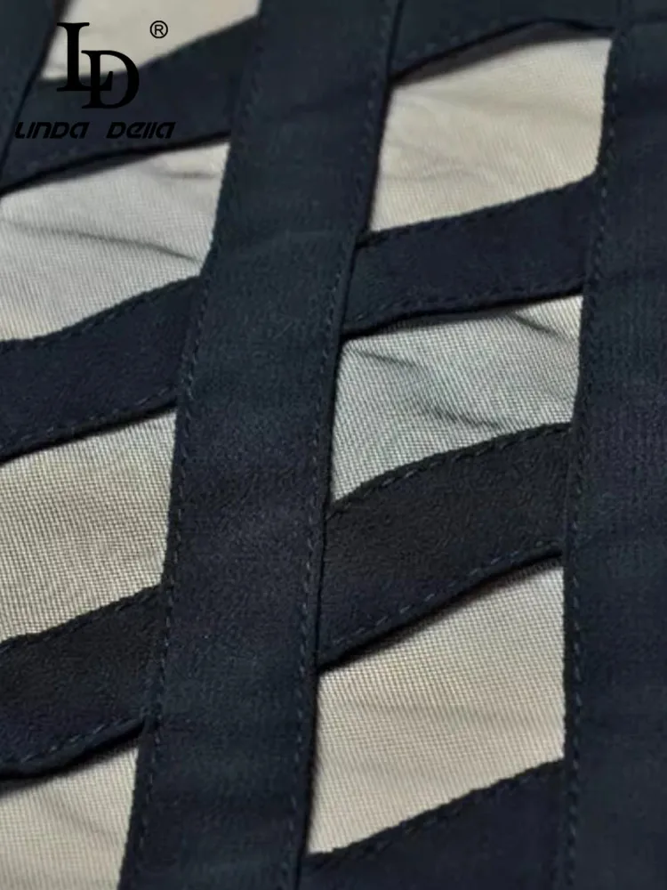 LD LINDA DELLA – sac de taille en maille transparente, col rond, manches courtes, jupe queue de poisson pour fesses, Style princesse Slim Fit, style d'été 2025