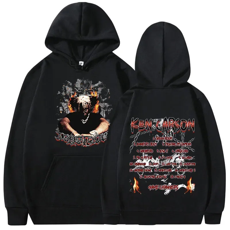 Rapper Ken Carson A Great Chaos Album Hoodies Men Women Fashion Hip Hop Sweatshirts Gothic OPIUM Oversized Pullovers Streetwear