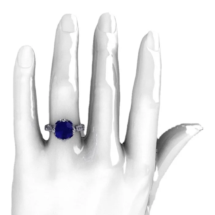 925 S925 Silver Classic Hand Jewelry Women s Fashion Diamond Carat Sapphire Ring Ideal For Modern Female Style And Formal Events