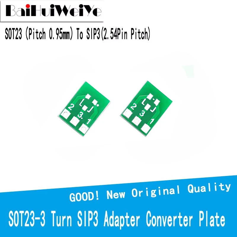 50Pcs SOT23-3 SOT23 Turn SIP3 Double-Side SMD Turn To DIP Adapter Converter Plate SOT SIP IC Socket PCB Board DIY Kit